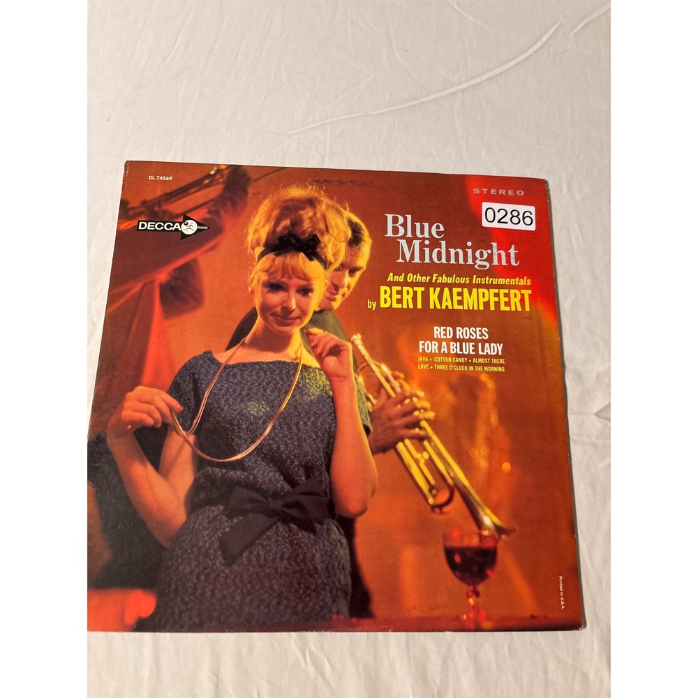 Bert Kaempfert Blue Midnight  LP 12" Black Good‎ Instrumental Decca DL 74569